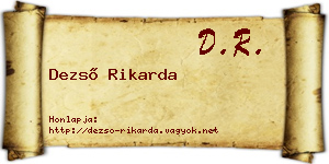 Dezső Rikarda névjegykártya